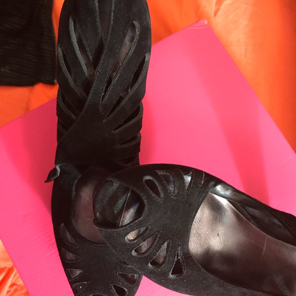 Black Cut Out Platform Heels by Nine West